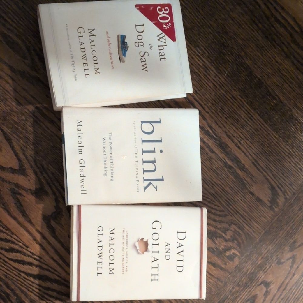 Set of 3 Malcolm Gladwell Paperbacks - White Covers
